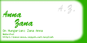 anna zana business card